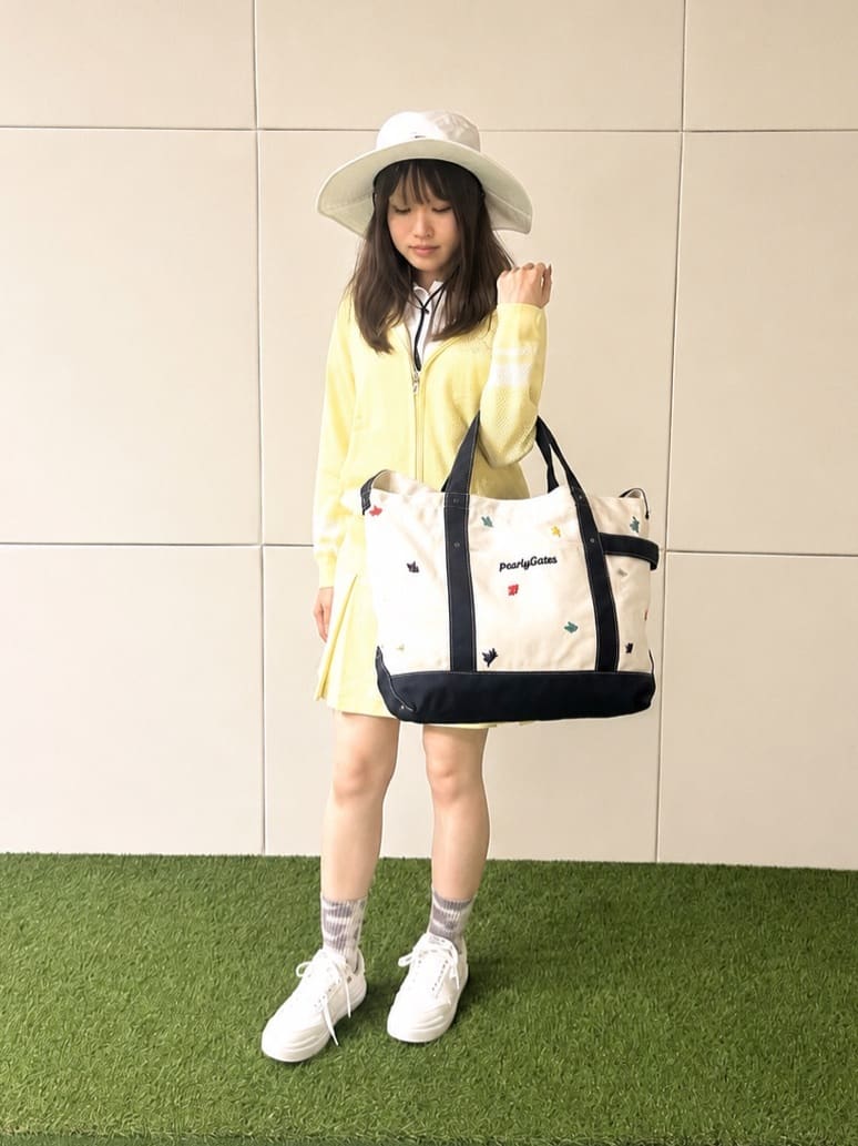 PEARLY GATES | 12Gフルジップニットフーディ <メッシュ柄> (WOMENS