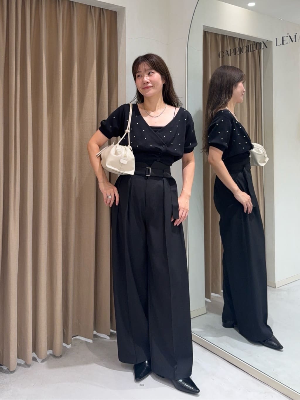 CAPRICIEUX LE'MAGE | ドットフリルボタンニット | Rakuten Fashion