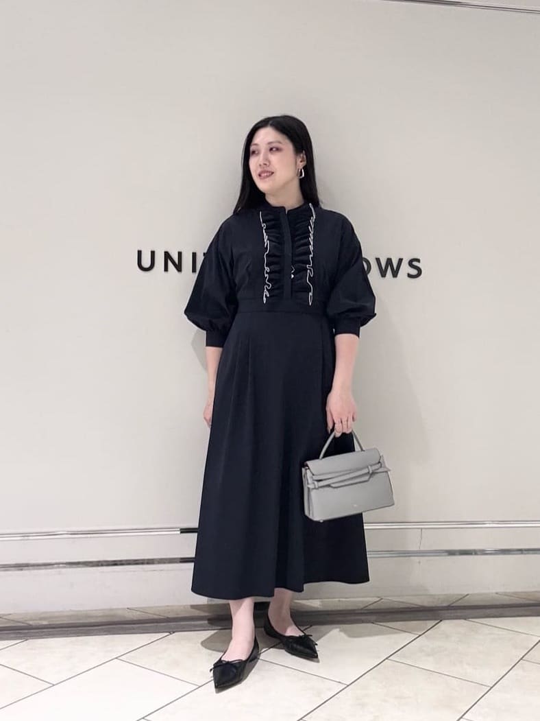 UNITED ARROWS | メロー フリル ワンピース -防しわ 吸水速乾 UVカット
