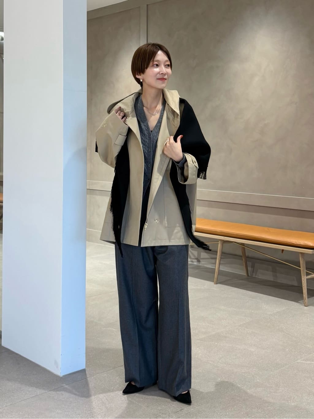 定価53900 UNITED ARROWS UDETラミネートフーデットコート UNITED ARROWS（ユナイテッドアローズ）の「メルトン フーデッド