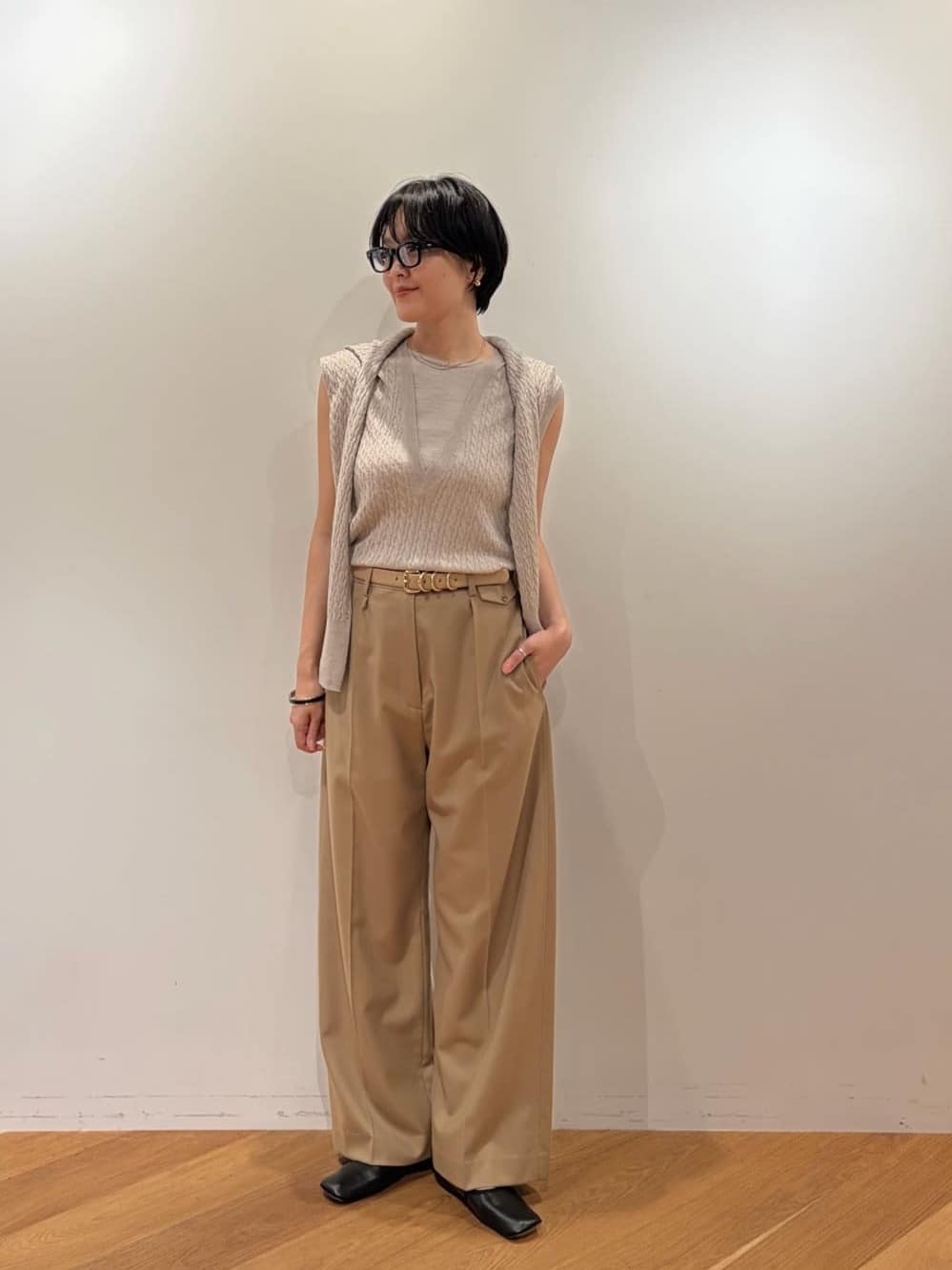 UNITED ARROWS | <conte>シアー ケーブル Vネックカーディガン