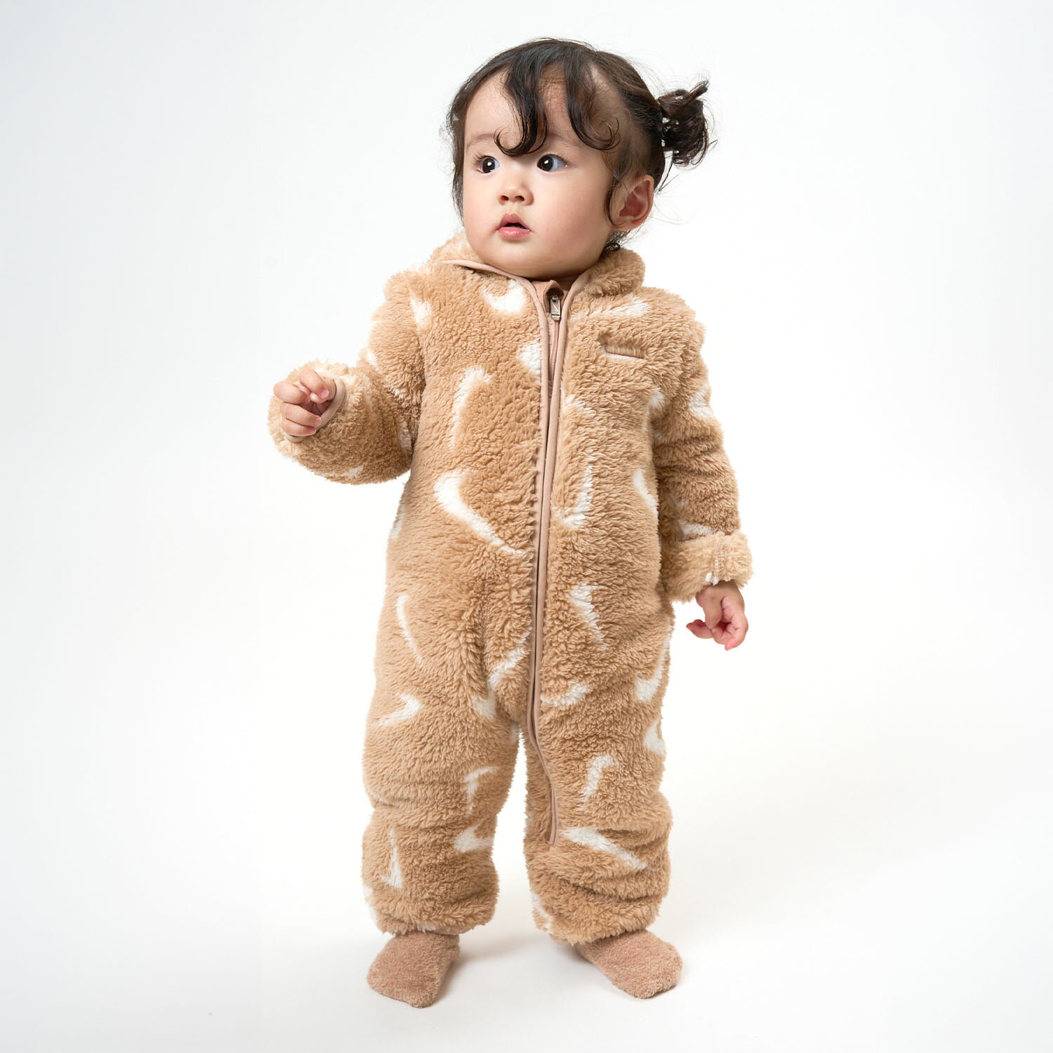 バ*プ様 NIKE ベビー ロンパース レオパード柄 ヒョウ柄 0-6M ROOKIE KIDS | ベビー(55-70cm) NIKE(ナイキ) ロンパース NKN HOODED