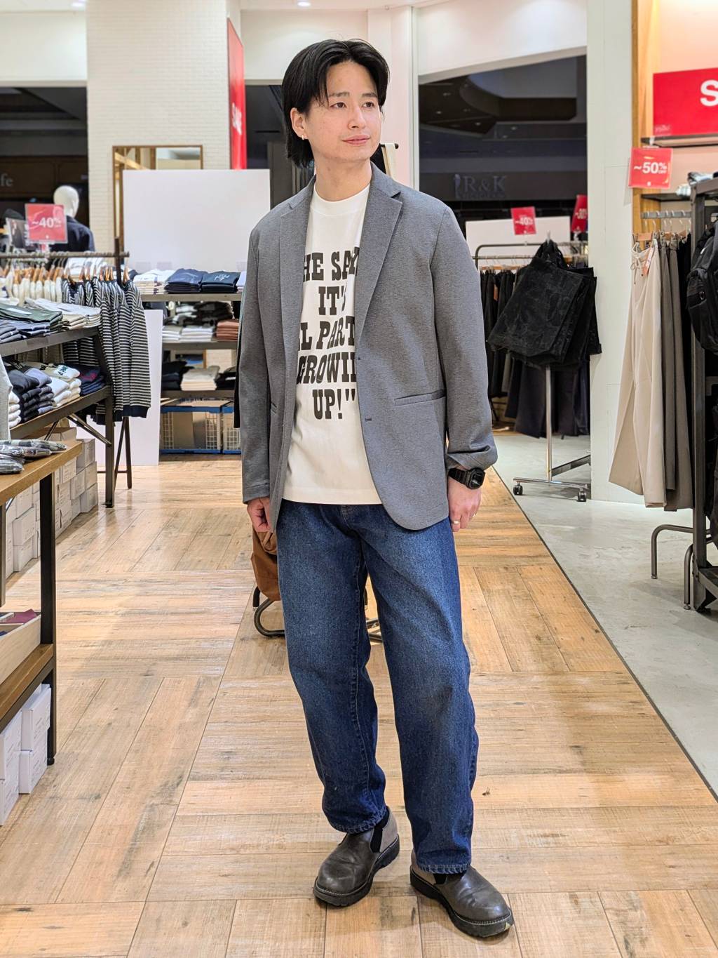 GLOBAL WORK | デニム/タックワイドパンツ/622544 | Rakuten Fashion