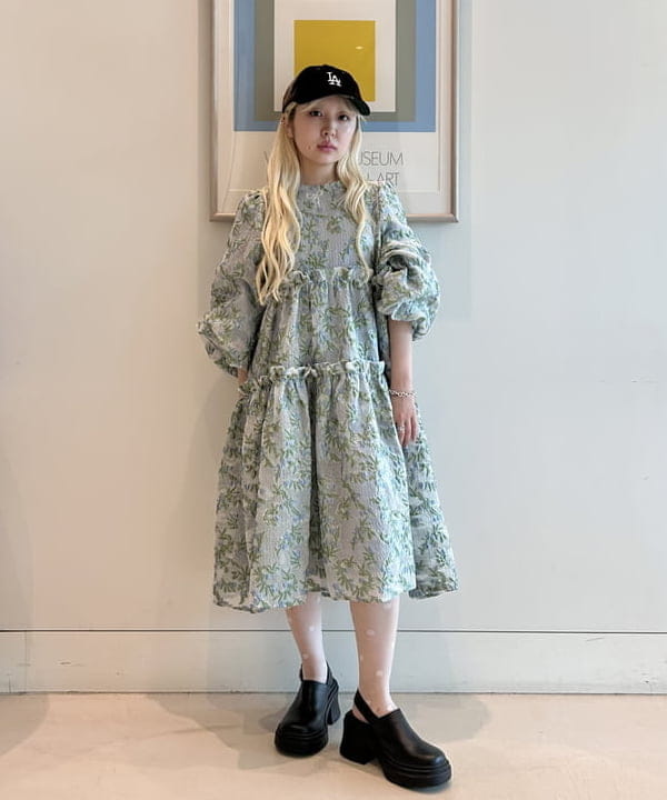 CAROLINA GLASER | ジャカード ティアード ワンピース 旅行 ライブ