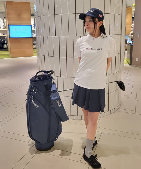 BEAMS GOLF | スクリプトロゴ ネイビー キャディバッグ(8.5インチ
