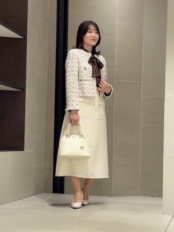 ANAYI | ベージュミックスツイードクルー ジャケット<セットアップ対応