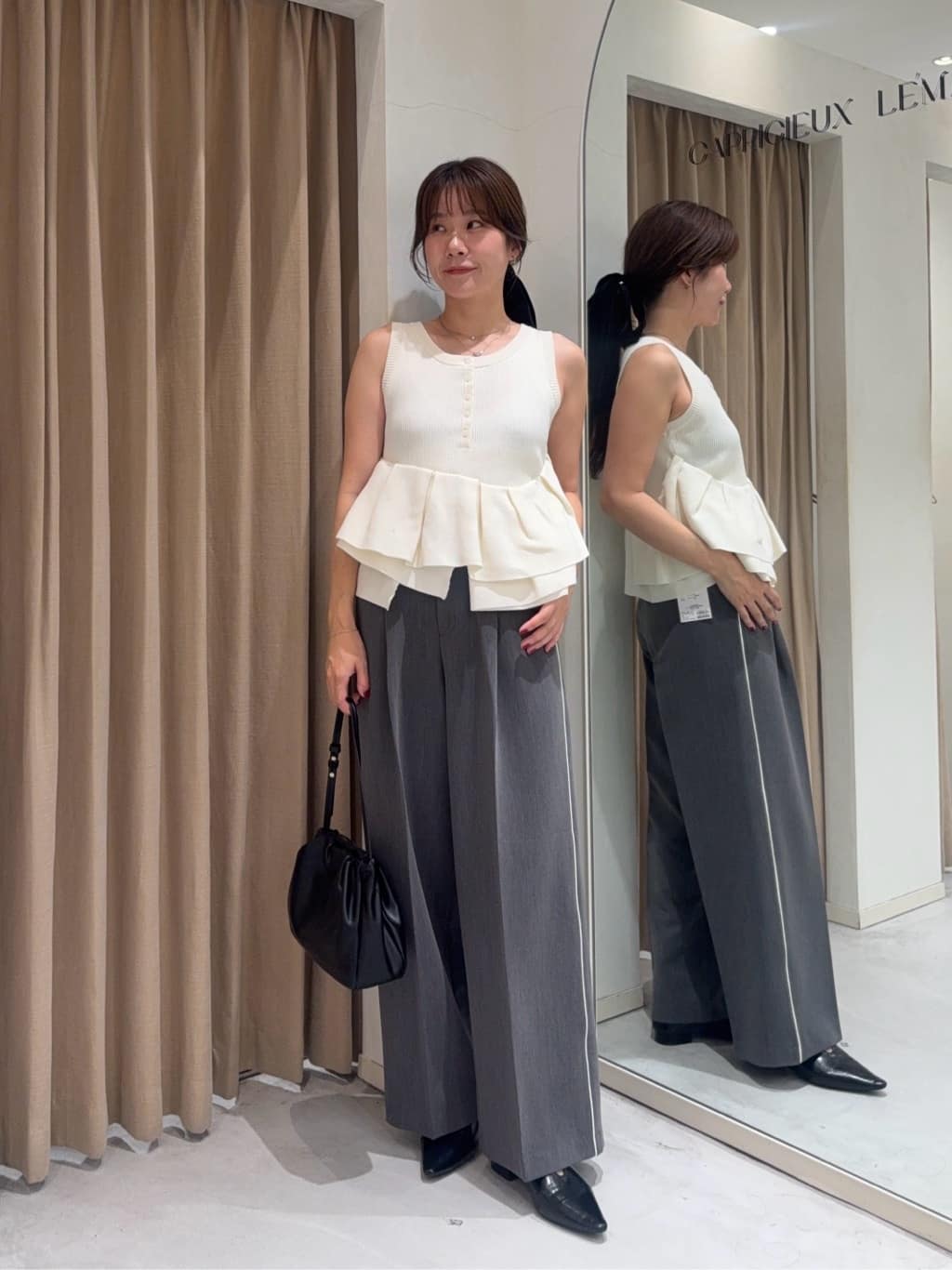 CAPRICIEUX LE'MAGE | アシメペプラムヘンリーニット | Rakuten