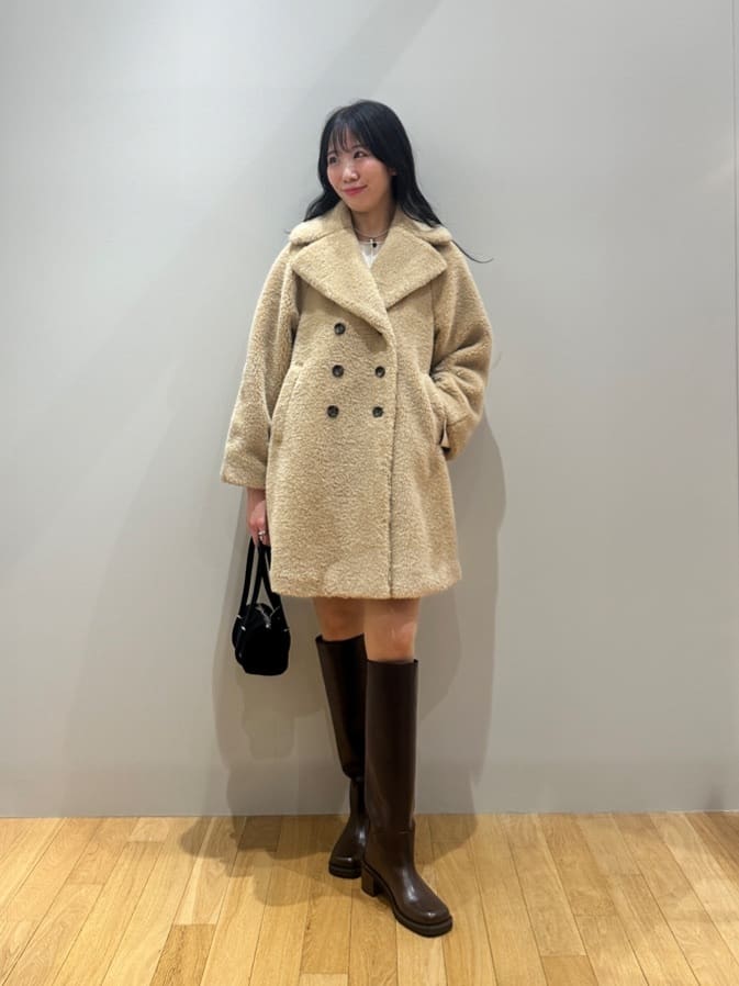 美品☆エムドットem. 裾ファーコート ネイビー クリーニング済 日本製 美品☆エムドットem. 裾ファーコート ネイビー クリーニング済 日本製