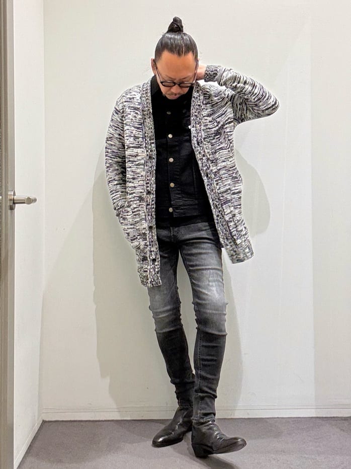 5351POUR LES HOMMES | クロコダイル エンボス スクエアトゥ サイド