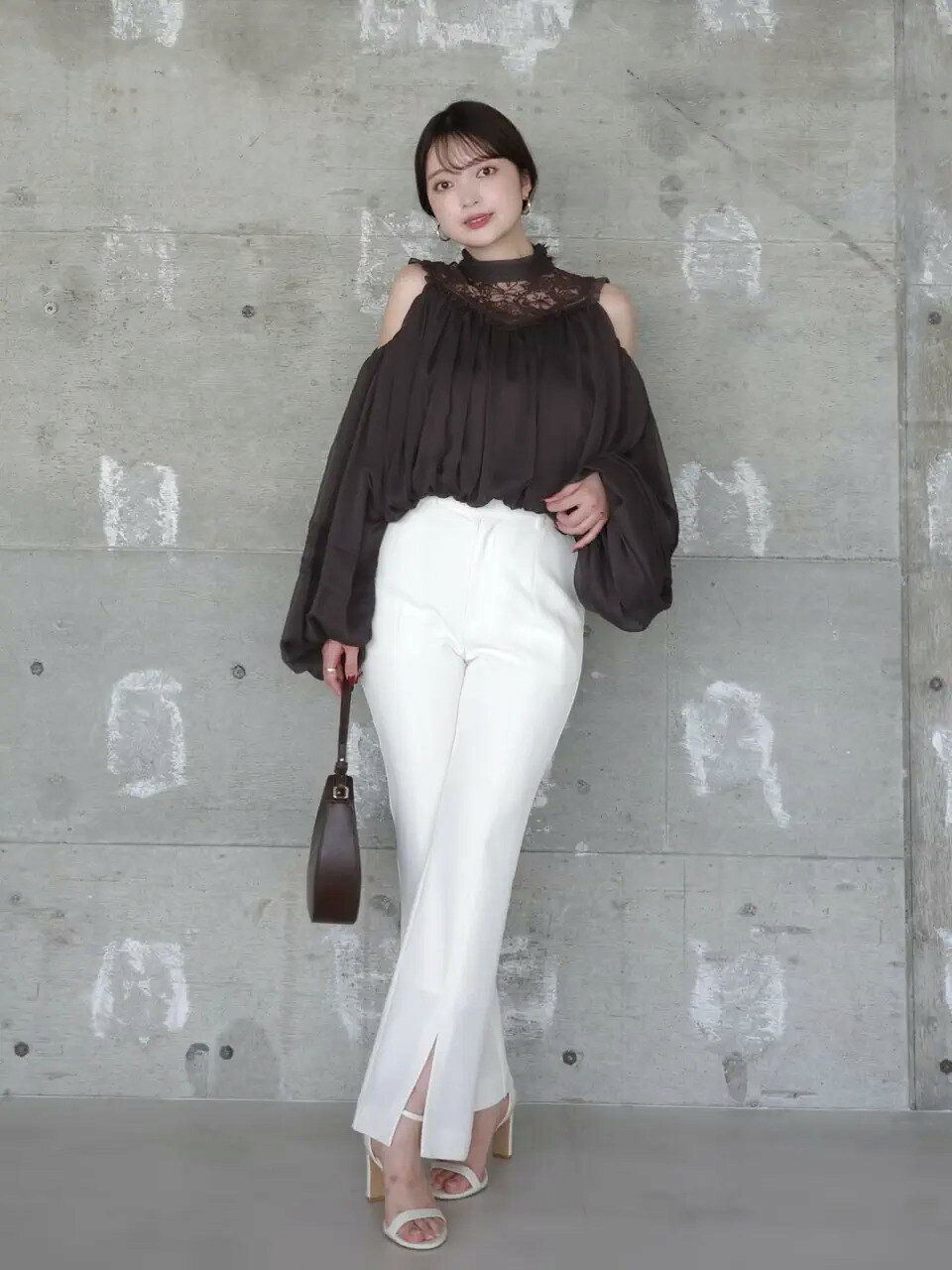 anuans | ダブルクロススリムフレアパンツ | Rakuten Fashion(楽天