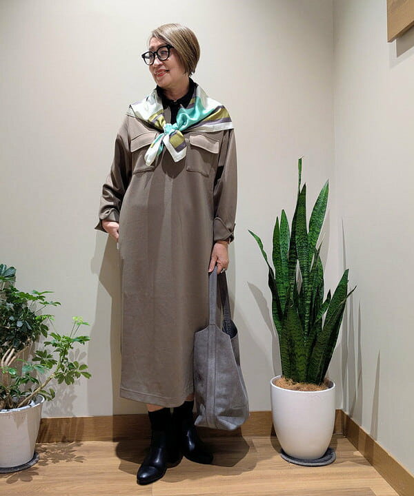 BEAMS HEART | 衿付き ダブルポケット ワンピース 26AW 楽ちん