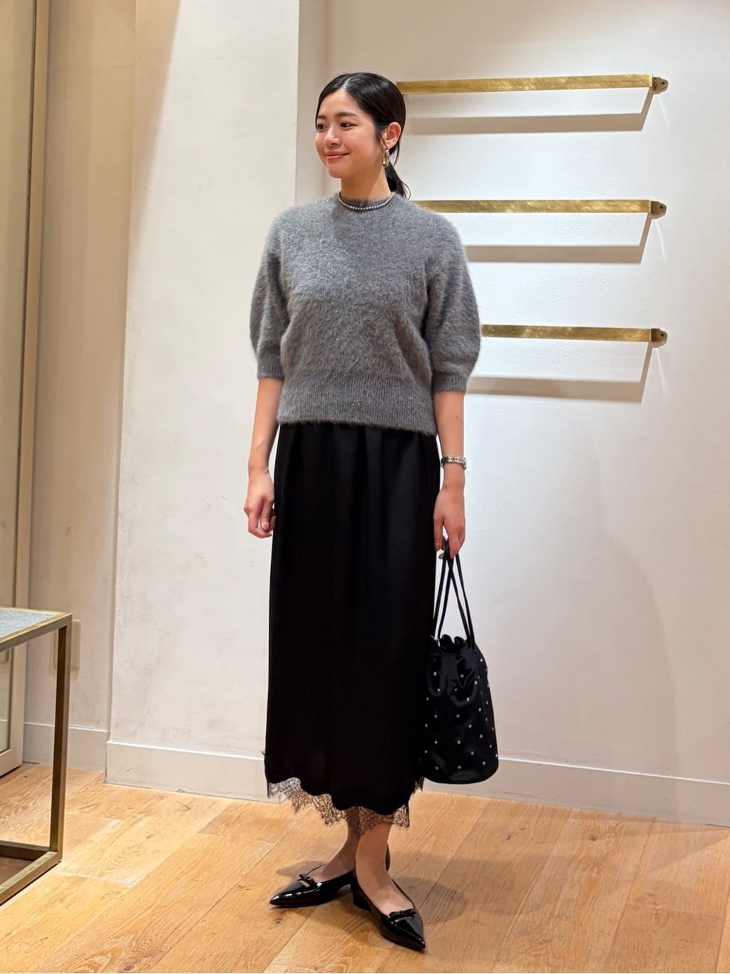 UNITED ARROWS | サテン レース コンビ スカート | Rakuten Fashion