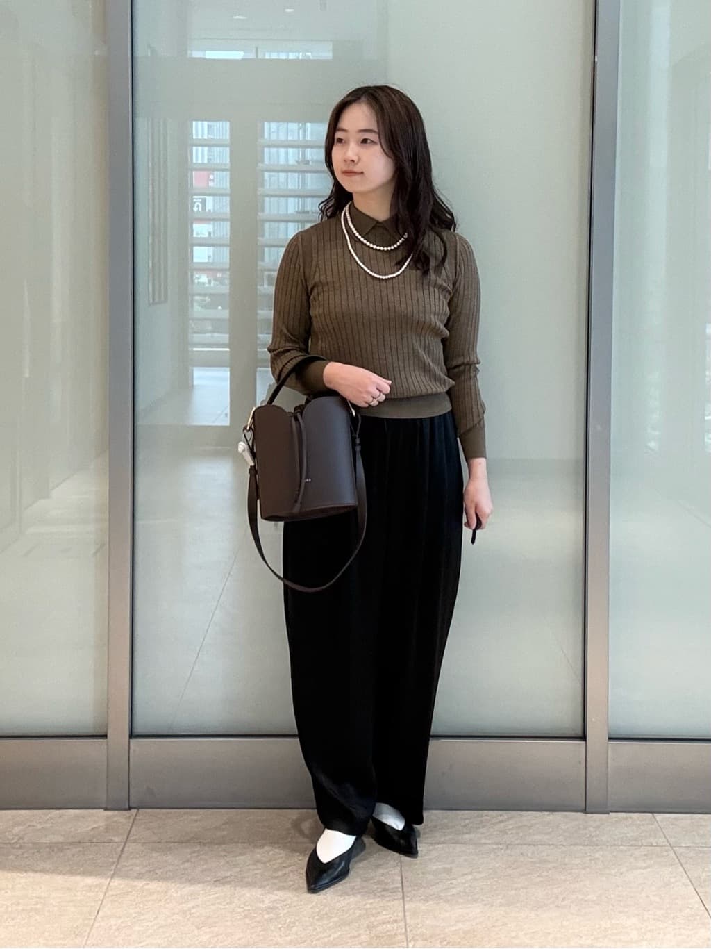 【美品】SLOANE×BEAMS別注 ワイドリブ　ポロニット SLOANEコラボ】 ワイドリブ丸襟ポロニット N.O.R.C｜クロスプラス公式