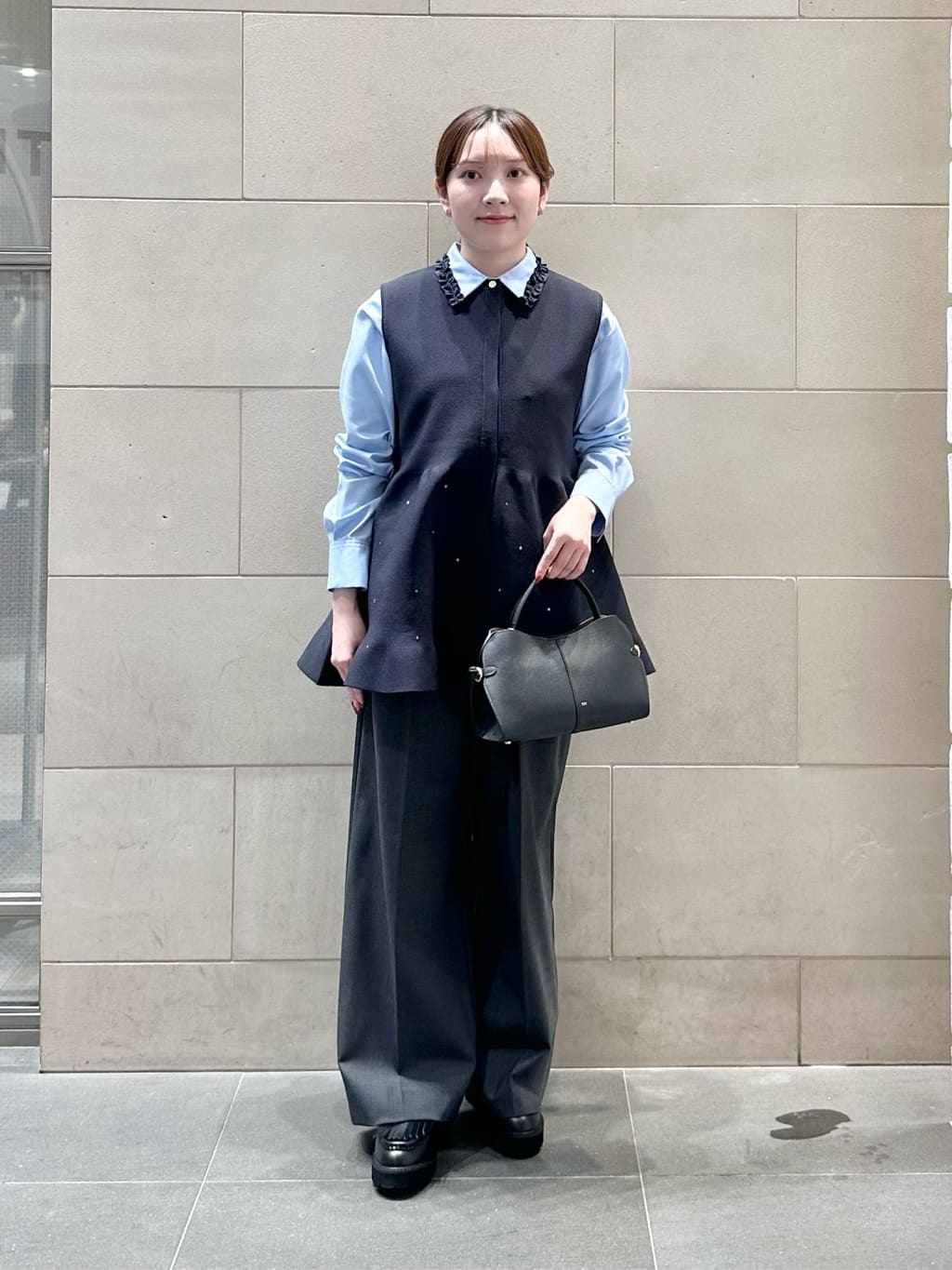 新品未使用 UNITED ARROWSミニフリル シャツ 半袖 ネイビー UNITED ARROWS | ミニフリルシャツ-ウォッシャブル- | Rakuten Fashion