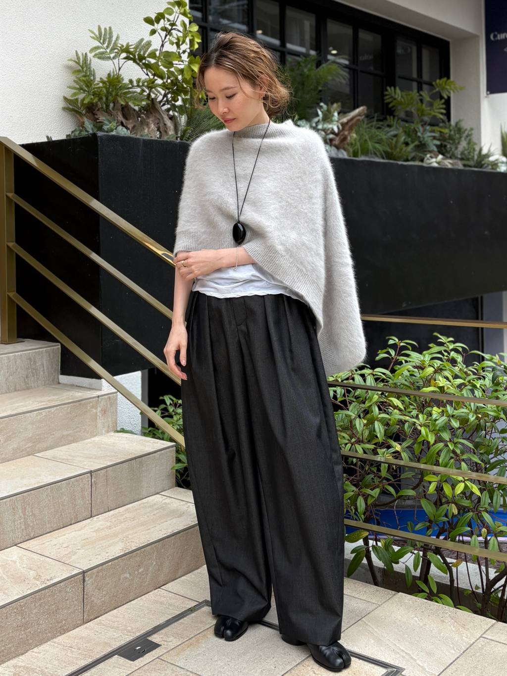 Curensology | FOXカシミヤニットポンチョ | Rakuten Fashion(楽天