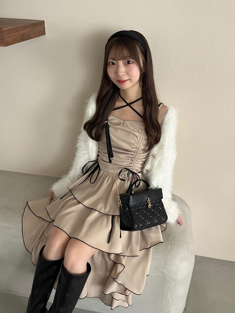 極美品✨近年✨ケイミー　ロングワンピース　ティアード　ベルト付き　大きいサイズ one after another NICE CLAUP | 【ウォッシャブル】アシメティアード