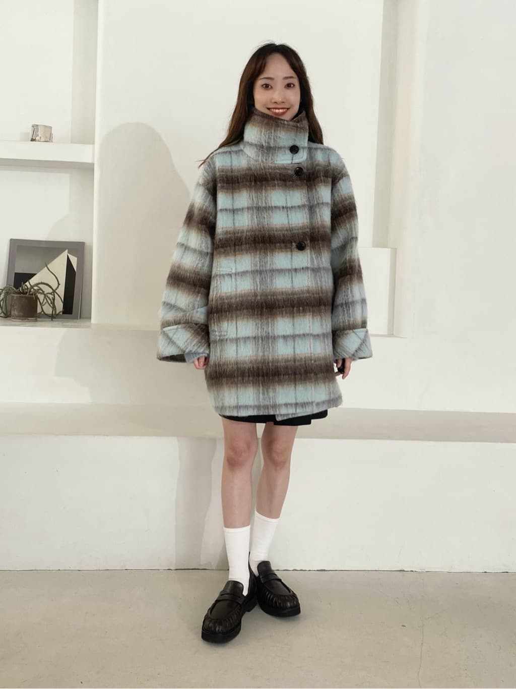 ユナイテッドアローズ　シャギーチェックショートコート UNITED ARROWS（ユナイテッドアローズ）の「シャギー チェック