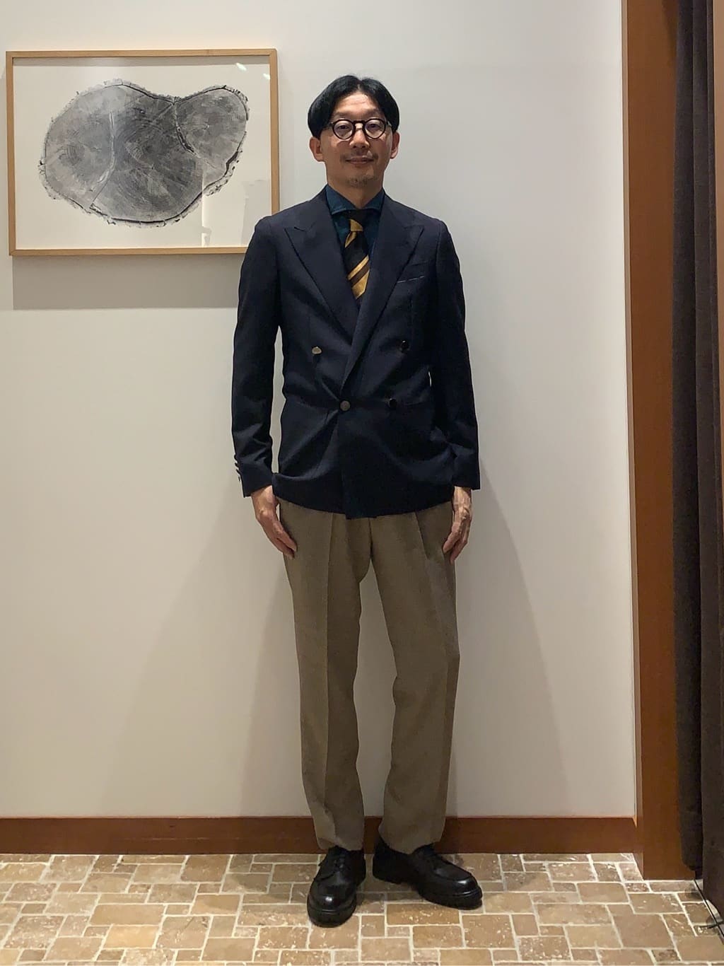UNITED ARROWS ノーカラーパンツスーツ 38 UNITED ARROWS LTD. OUTLET | ツイードライク ノープリーツ スラックス