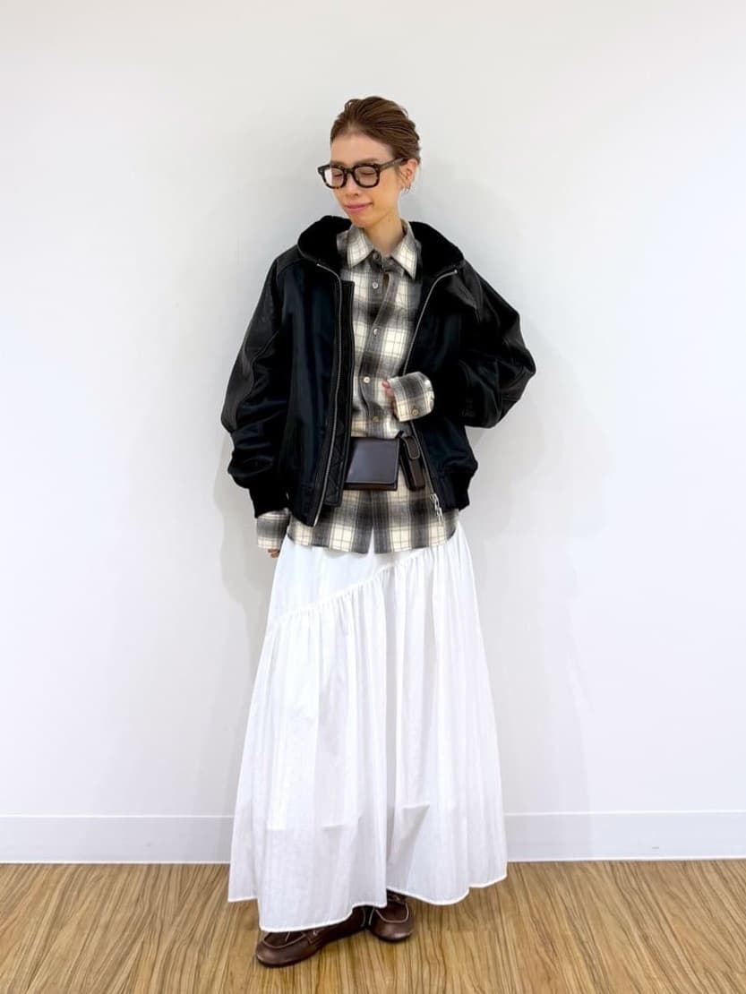 美品【Whim Gazette】シャギー チェック シャツ サイズフリー Whim Gazette（ウィムガゼット）の「〈WEB限定〉シャギーチェック
