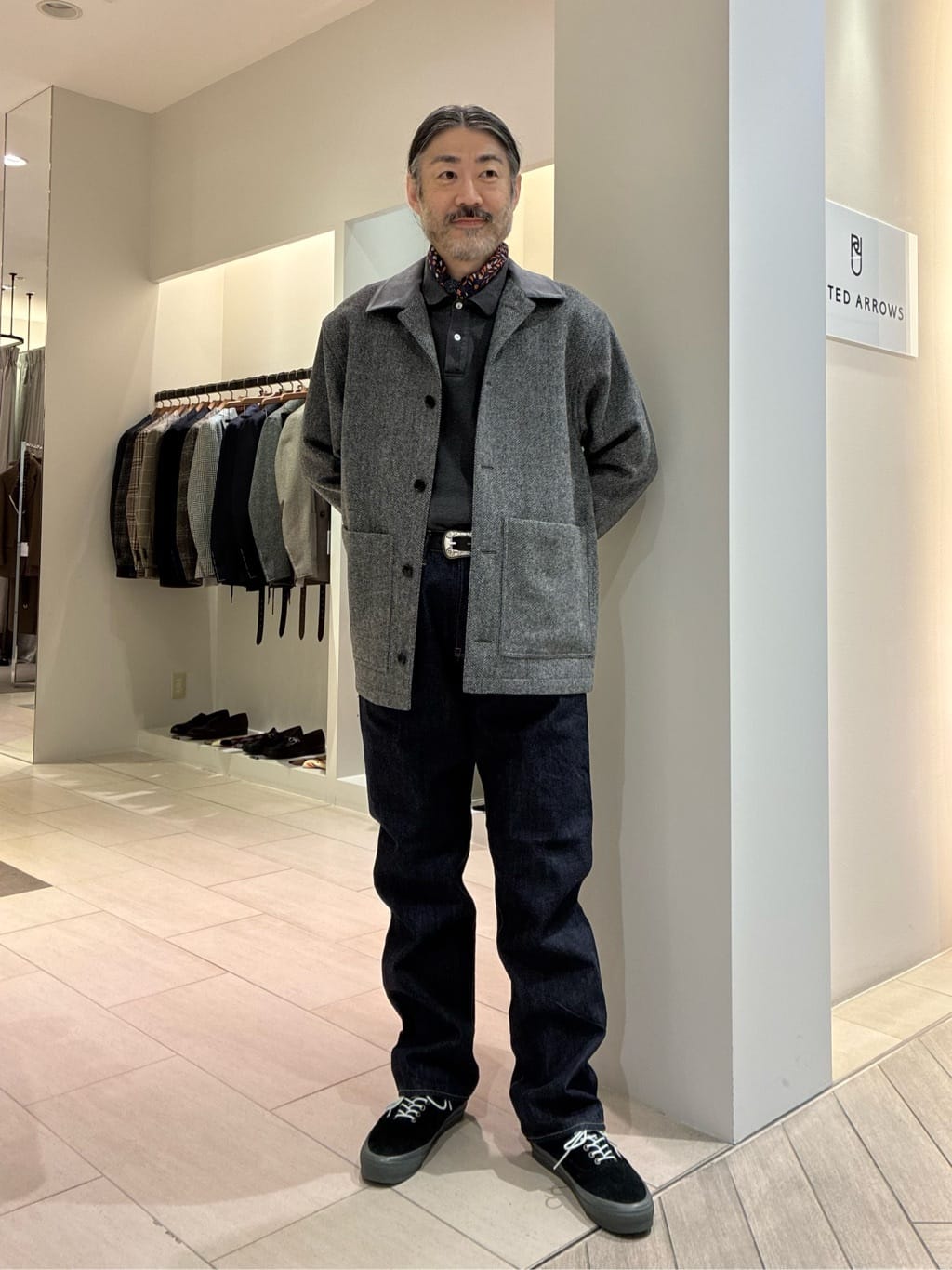 Hollington ウールヘリンボーンカバーオール グレー サイズ50フランス HERRINGBONE COVERALL/ヘリンボーン カバーオール | Schott（ショット