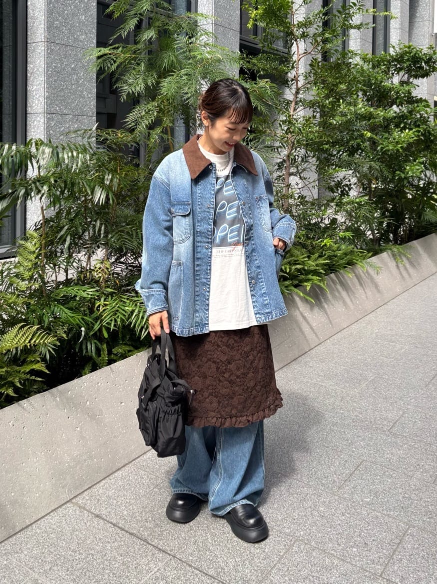 Discoat | 【Enlude】襟配色デニムカバーオール | Rakuten Fashion