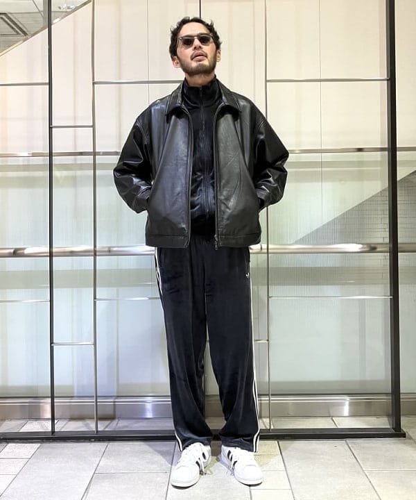 BEAMS MEN | ワイドフィット レザー ジップブルゾン | Rakuten Fashion