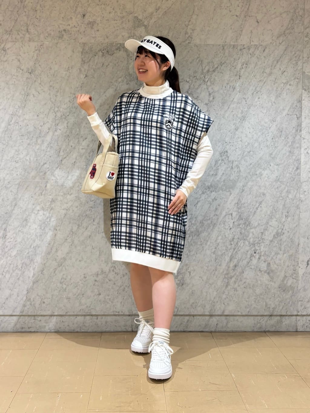 PEARLY GATES | 4WAY高通気Wovenフレンチワンピース <チェック柄