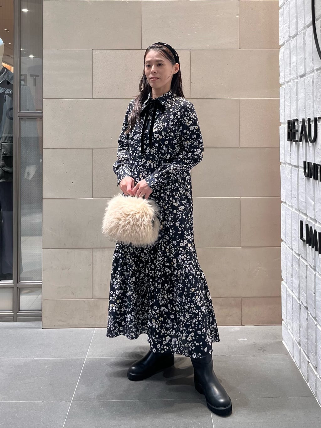UNITED ARROWS 総柄ワンピース UNITED ARROWS | チェック フラワー プリント ワンピース | Rakuten