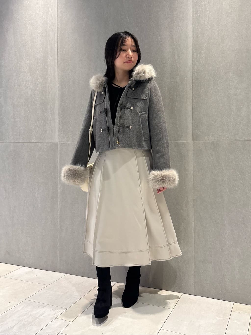 JILL by JILL STUART | フェイクファー付きショートダッフルコート