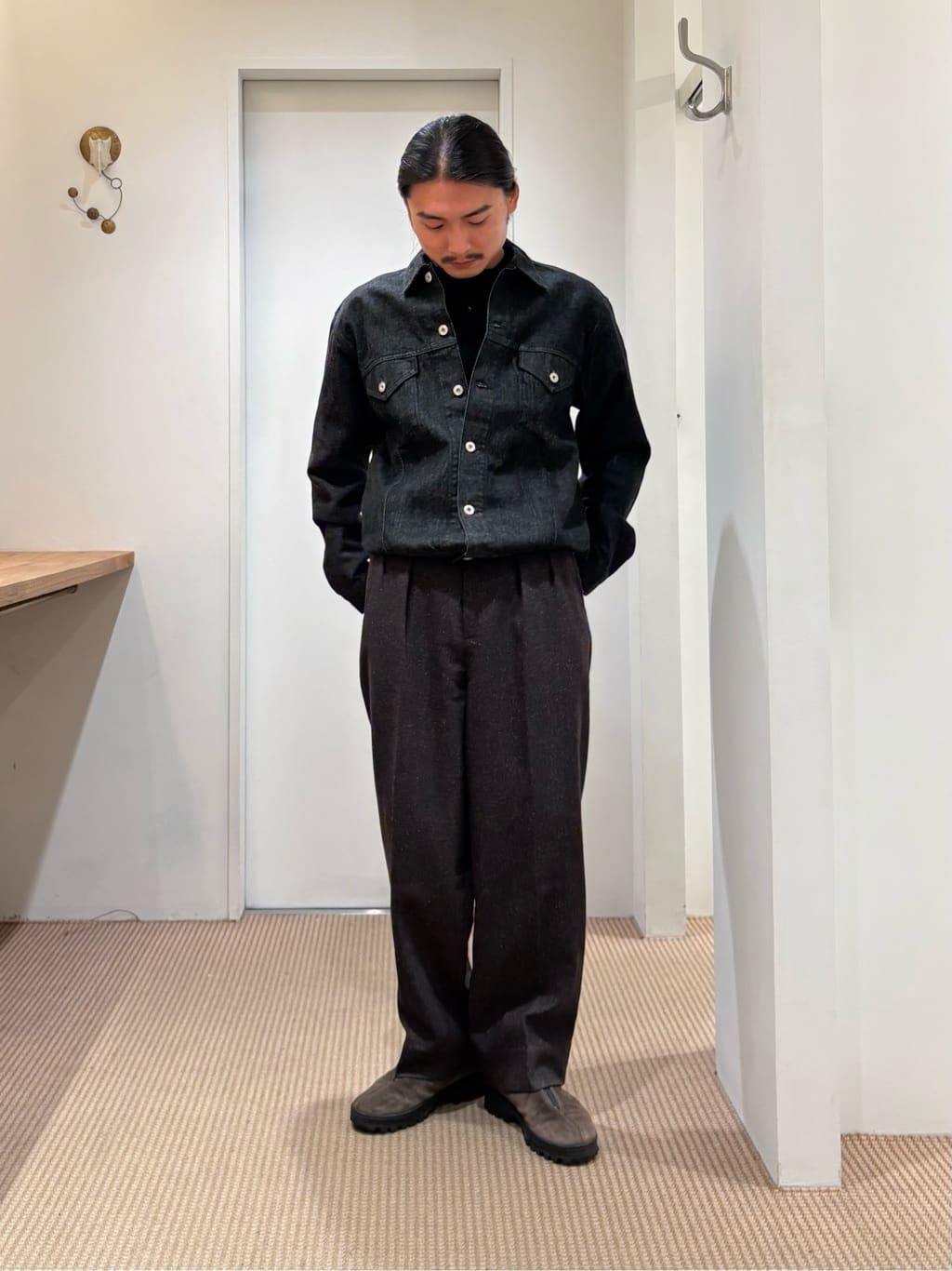 Steven Alan ヘリンボーン インツープリーツ ドレス トラウザーズII Steven Alan＞ ネップ ヘリンボーンツイード イン ツープリーツ ドレス