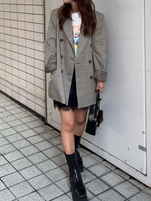 moussy | DOUBLE BREASTED CHECK ジャケット | Rakuten Fashion(楽天