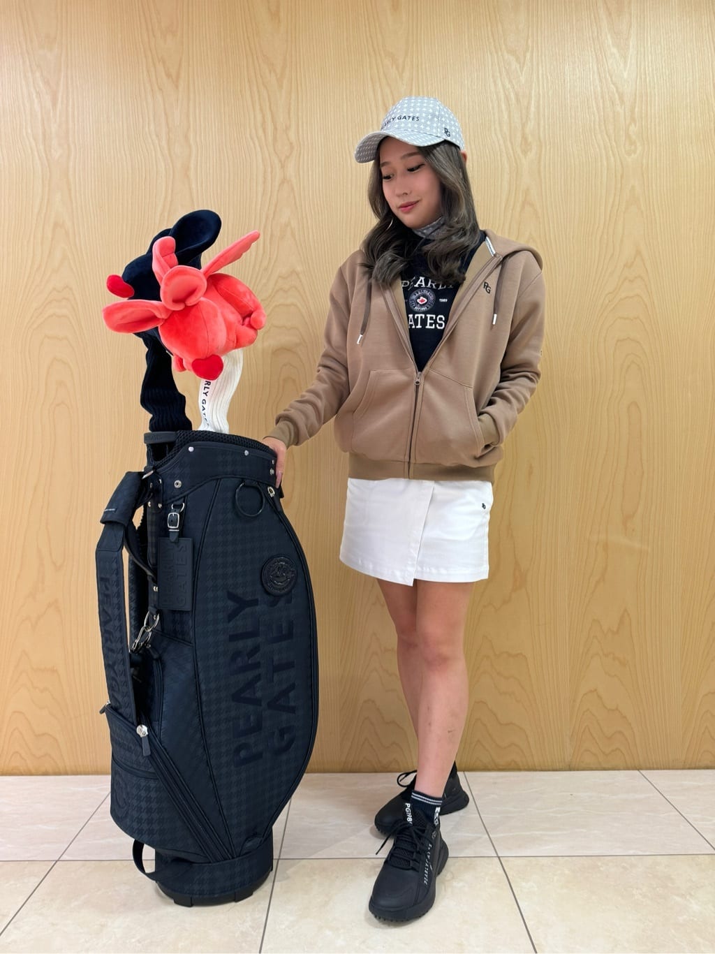 PEARLY GATES | 手裏剣千鳥柄ダンボールニットキャップ (UNISEX