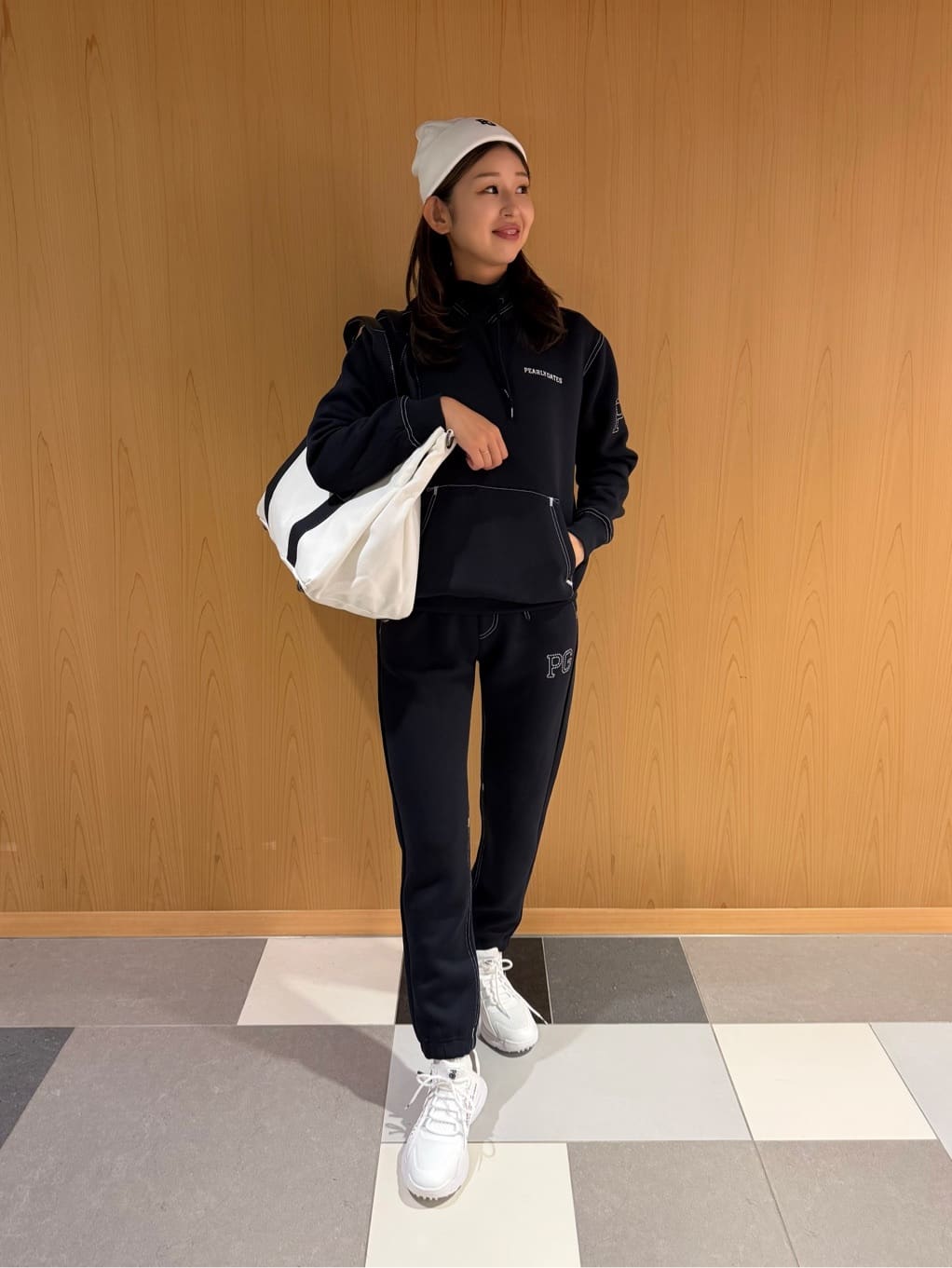 PEARLY GATES | Pe/R変形ダンボールフーディプルオーバー (WOMENS