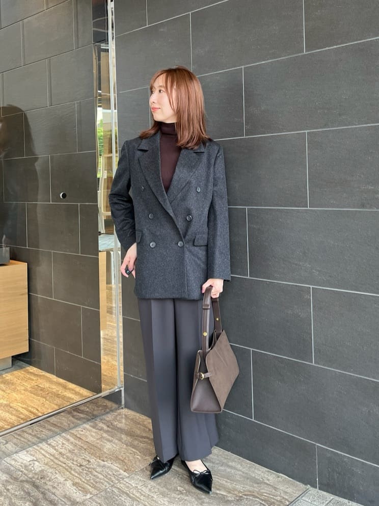 UNITED ARROWS グレー ダブルブレスト コート UNITED ARROWS | ダブルブレスト テーラード 2ボタン ジャコット