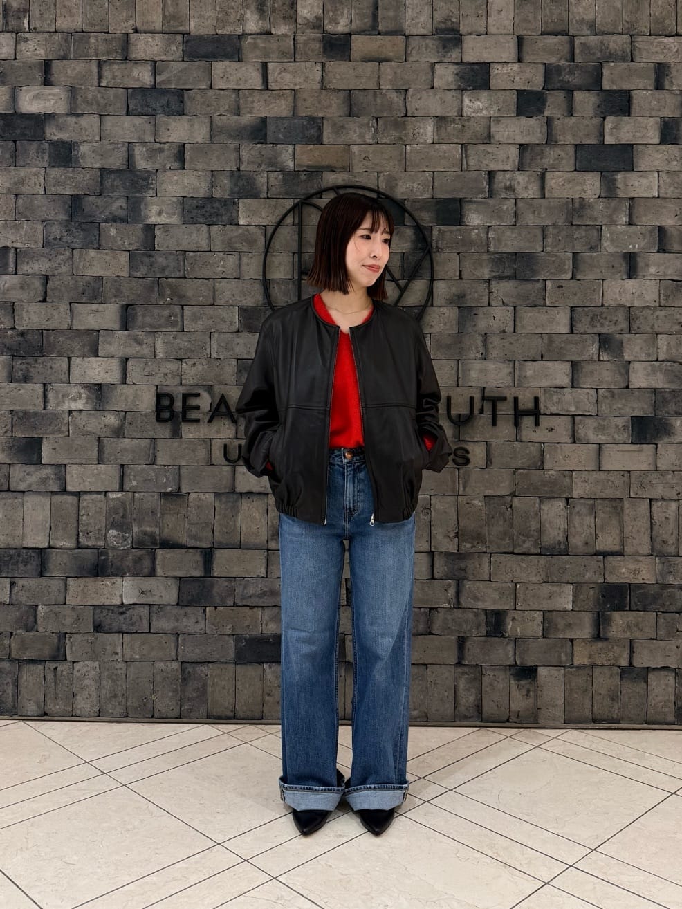 BEAUTY&YOUTH UNITED ARROWS | シープレザー ノーカラージップブルゾン