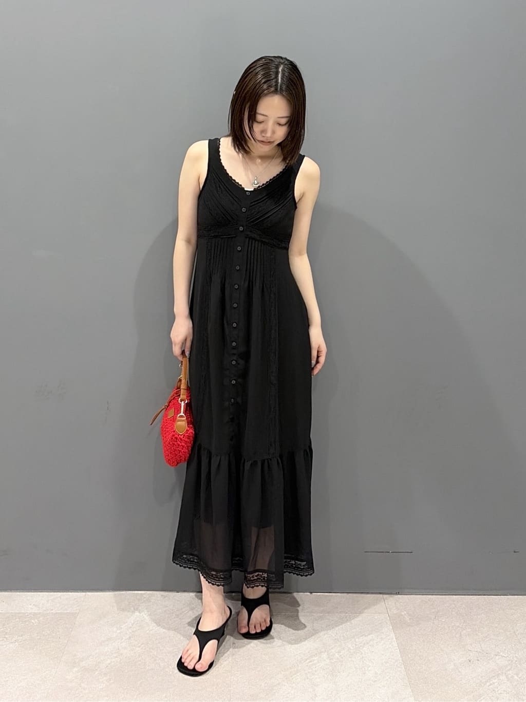 moussy | PIN TUCK CHIFFON MAXI ドレス | Rakuten Fashion(楽天