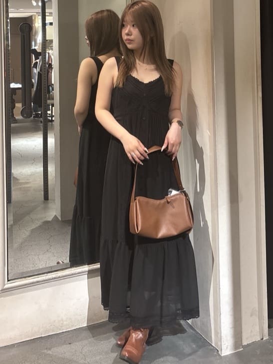 moussy | PIN TUCK CHIFFON MAXI ドレス | Rakuten Fashion(楽天
