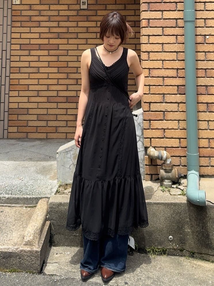 moussy | PIN TUCK CHIFFON MAXI ドレス | Rakuten Fashion(楽天