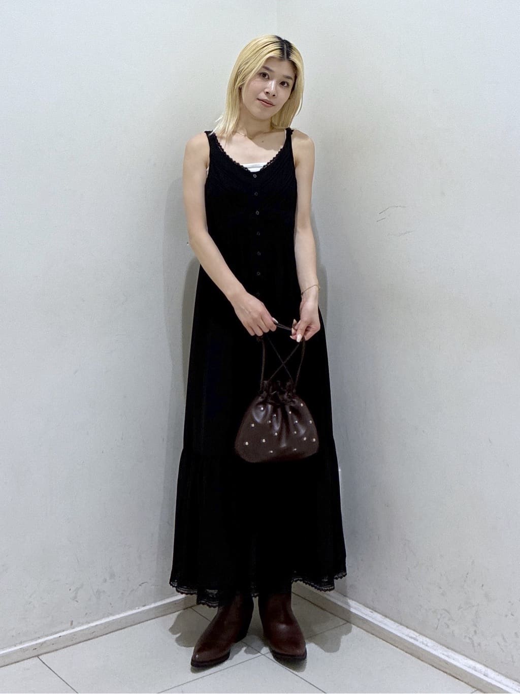 moussy | PIN TUCK CHIFFON MAXI ドレス | Rakuten Fashion(楽天
