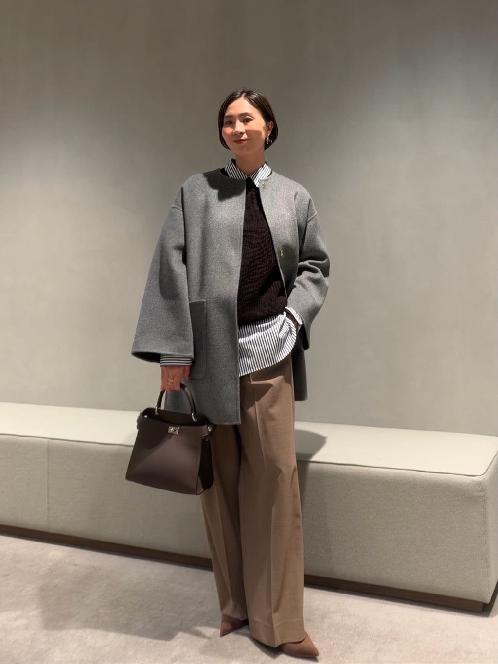UNITED ARROWS | バイカラー リバー ミドルコート | Rakuten Fashion
