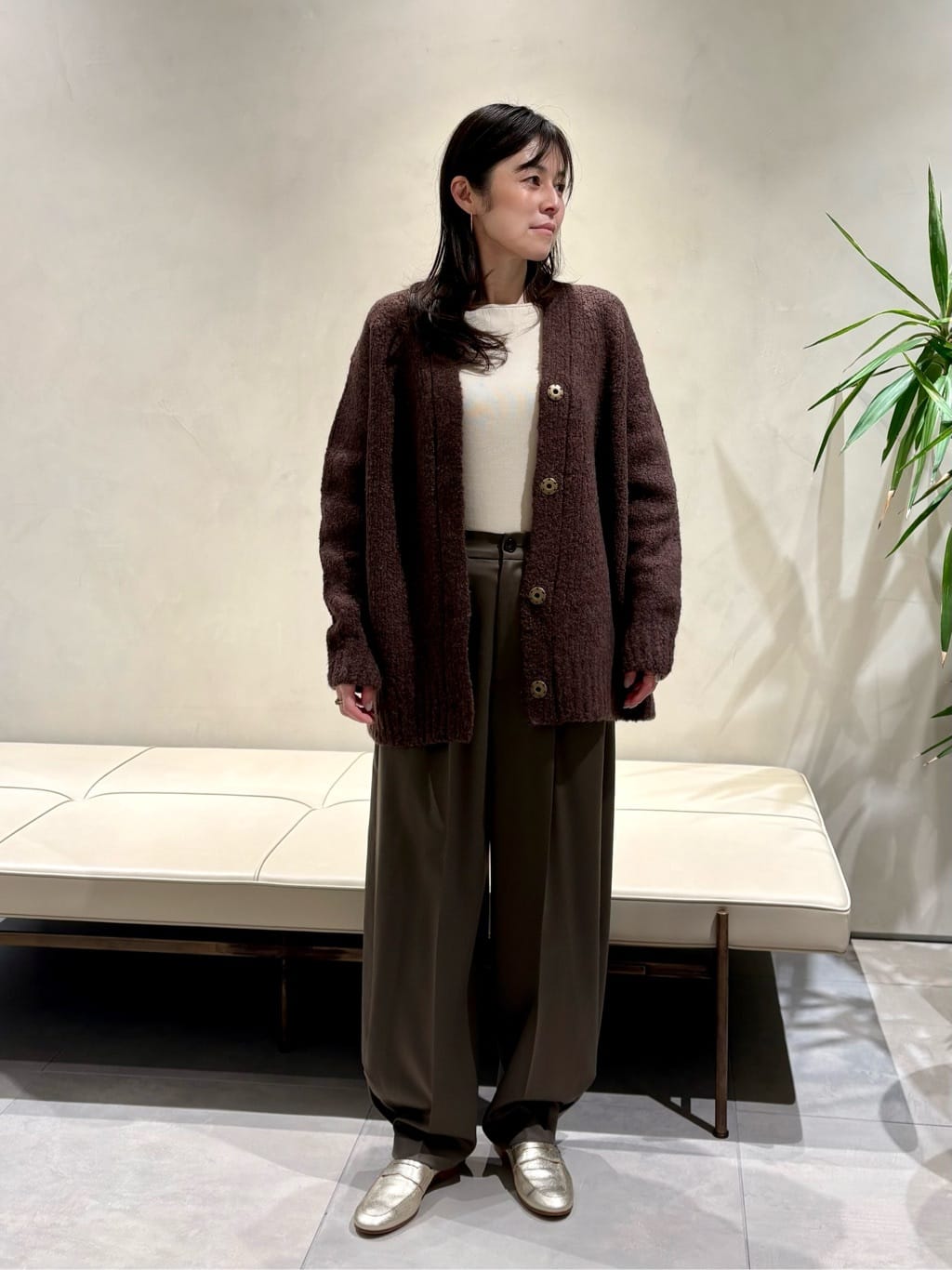 conte ボートネック ラグランスリーブカットソー カーキ ダークブラウン conte＞ボートネック ラグランスリーブカットソー