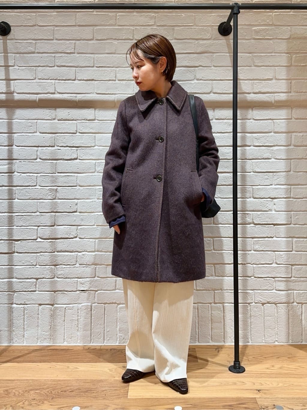 新品/Steven Alan/シャギー ミドル コート/S/MDGRAY Steven Alan＞ウール モヘヤ ミックス シャギー ミドルコート
